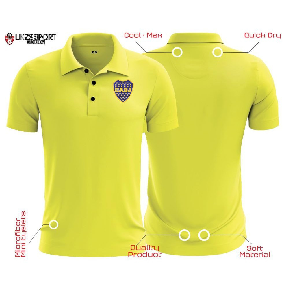 CQ X Boca Juniors Travel Jersey DX1 Football Polo Baju Berkolasepak Travel Player Boca Polo Mens Top