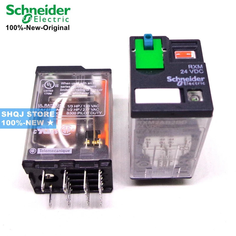 Schneider 100%-ใหม่ 5PCS RXM4AB2BD RXM4AB2P7 RXM4AB2JD RXZE1M4C 4CO 6A RELAY + LTB + LED 24VDC 230VA
