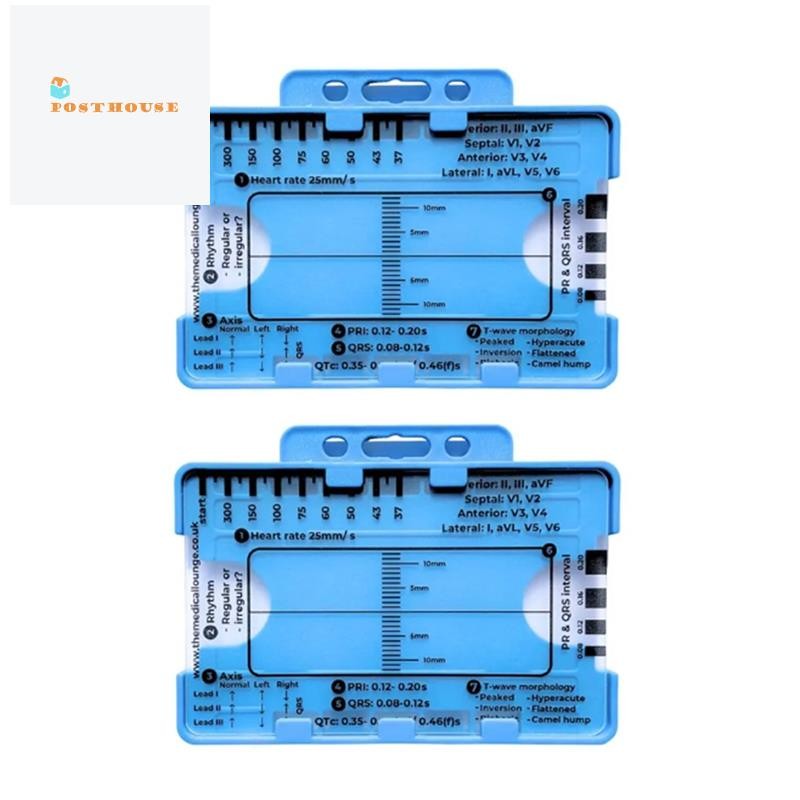 [posthouse]2PCS ECG 7 Step Ruler ECG 7 Step Ruler สําหรับ ECG 7 Step Ruler ไม้บรรทัด ECG แบบพกพา EKG