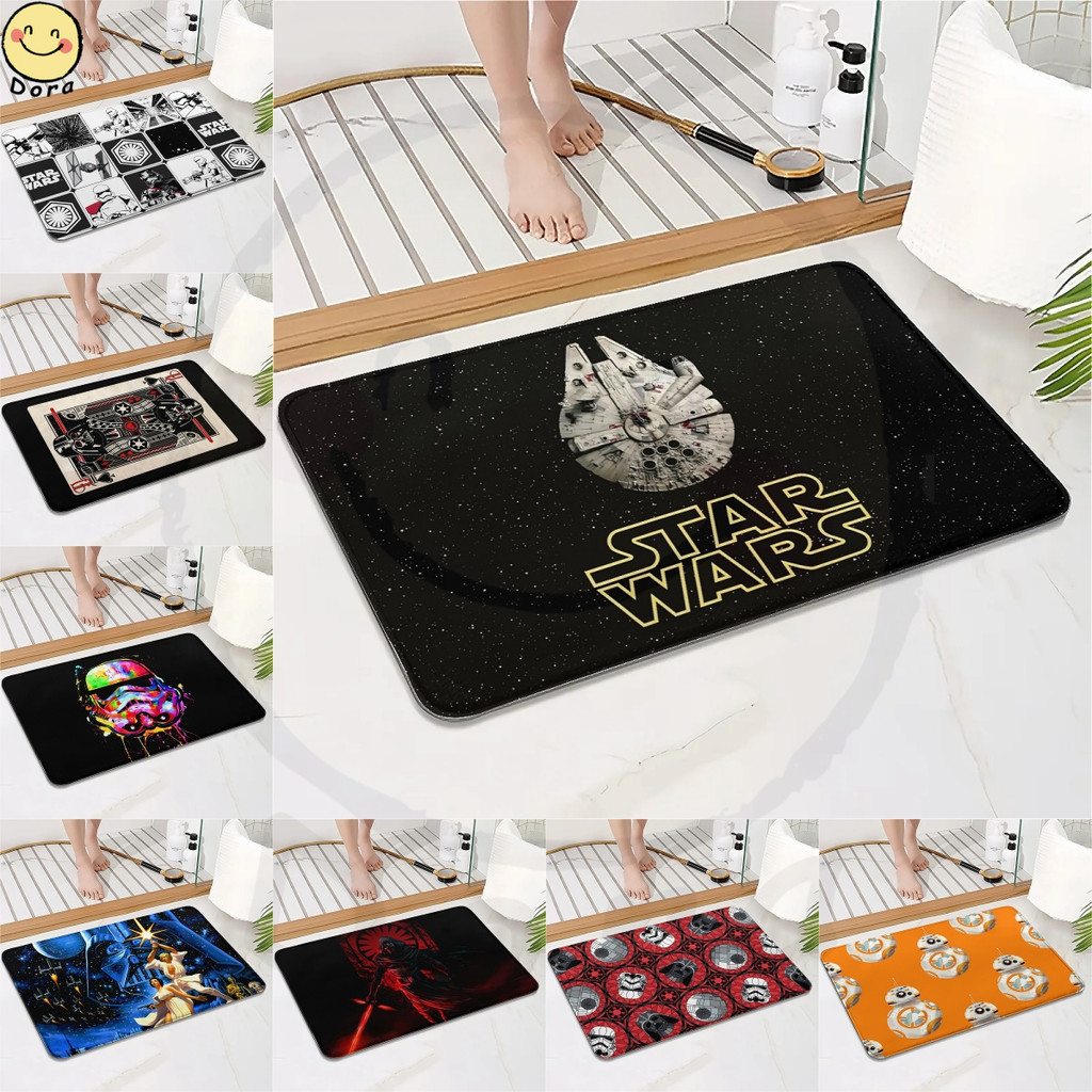 Star Wars ห้องนอนพรมห้องน้ํา 40*60 ซม.(15.7*23.6in) ลื่นนุ่มแฟชั่นห้องน้ําห้องนอนประตูแผ่นปูพื้น