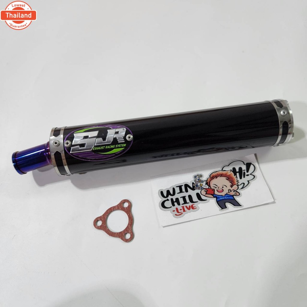 ปลายท่อ ปลายท่อสูตร2จังหวะ SJR สีดำ จุกไทเท ปลาย3รู ใส่กัคอท่อ SJR ได้ทุกรุ่น