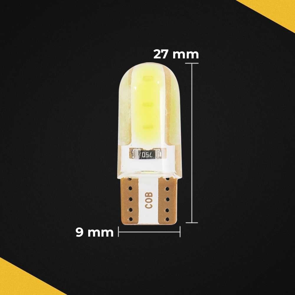 ไฟหน้ารถแท้ LED T10 W5W 2 COB Cool White 12V 2 ชิ้น - T10-W5