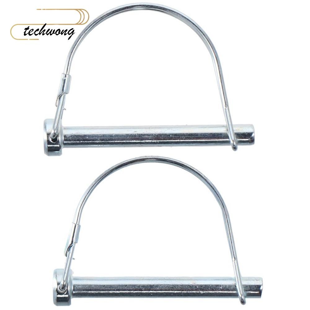 TECHWONG 2 ชิ้นความปลอดภัย Coupler Pin, D-รูป 5/16" x 2-3/4 "เพลาล็อค Pin, Heavy Duty เงิน 8 มิลลิเม