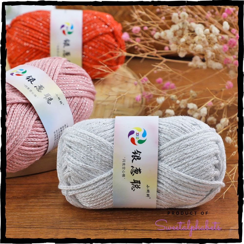 SA YCC Bling Hollow Yarn 50g 安全银丝心棉