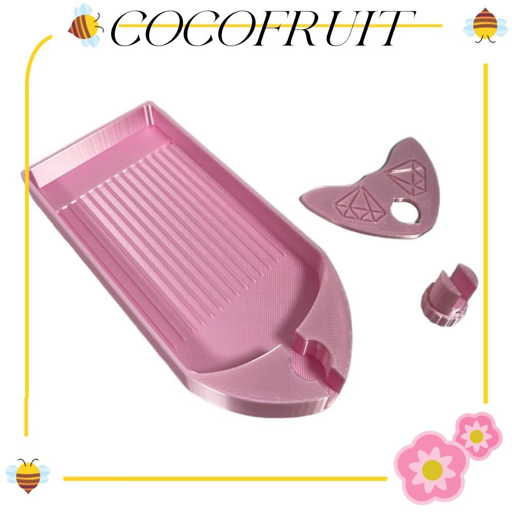COCOFRUIT อุปกรณ์ภาพวาดเพชร, พร้อมฐานและลูกบิด Silky Diamond Painting ถาด, DIY Craft Multifunctional