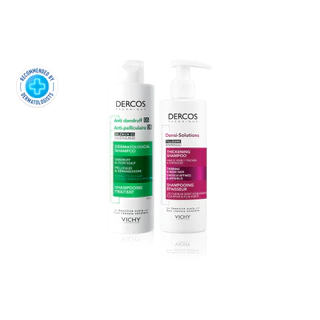 [เซตขจัดรังแค ผมลีบแบน] วิชี่ VICHY DERCOS ANTI-DANDRUFF SHAMPOO และ DENSI-SOLUTIONS SHAMPOO