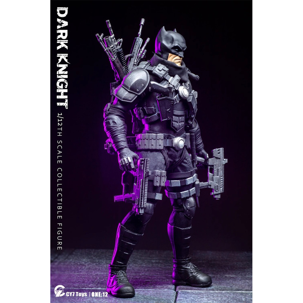 [Collection Boutique] พร้อมสต็อก CY7TOYS 1/12 Dark Night Knight เสื้อผ้าผ้าขนาด 6 นิ้วรูปตุ๊กตาฟรีขอ