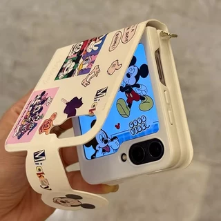 เหมาะสําหรับ Samsung Galaxy Z Flip7 Flip6 Flip5 5G การ์ตูนน่ารักความคิดสร้างสรรค์พลิกหนังสือเคสโทรศัพท์แบบพกพา Lanyard เปลือกพับสําหรับ N3Flip MixFlip2 กันกระแทกฝาครอบป้องกัน