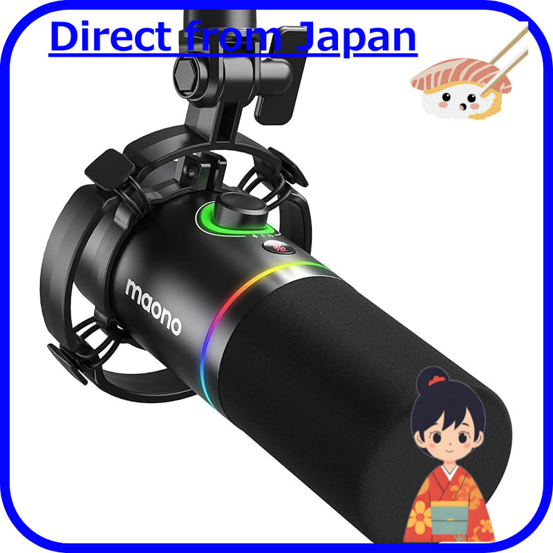 MAONO PD200X RGB Dynamic Gaming Microphone - USB/XLR, Directional, with Software, Mute Button, Volum