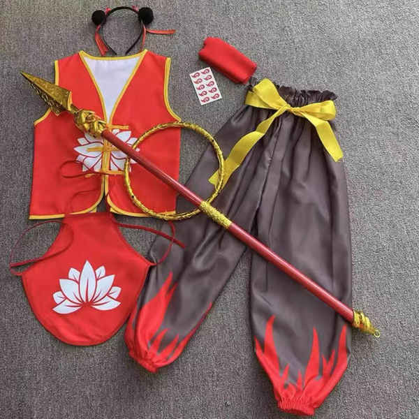 cosplay ชุดรีไซเคิล Nezha Costume เครื่องแต่งกายสำหรับเด็ก: เด็กวิเศษของเด็กชายและเด็กหญิง Nezha 2: 