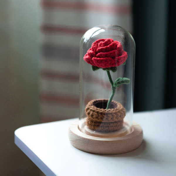 ไหมพรม 5ply ไหมพรม 8ply ไหมพรม 4ply ของขวัญทําเองถักด้วยมือช่อกุหลาบดอกไม้ขนสัตว์โครเชต์ของขวัญสําหร