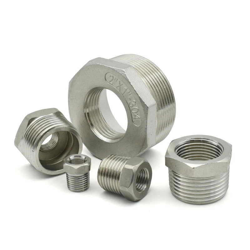 SS304 BSP บูชลดหกเหลี่ยม ข้อต่อแรงดัน 1/8"–1-1/2"