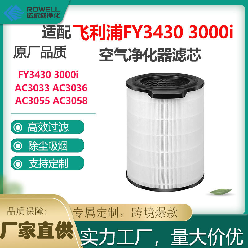 เหมาะสําหรับ Philips FY3430 3000i เครื่องฟอกอากาศองค์ประกอบตัวกรอง AC3033 AC3036 ตาข่ายกรองคอมโพสิต