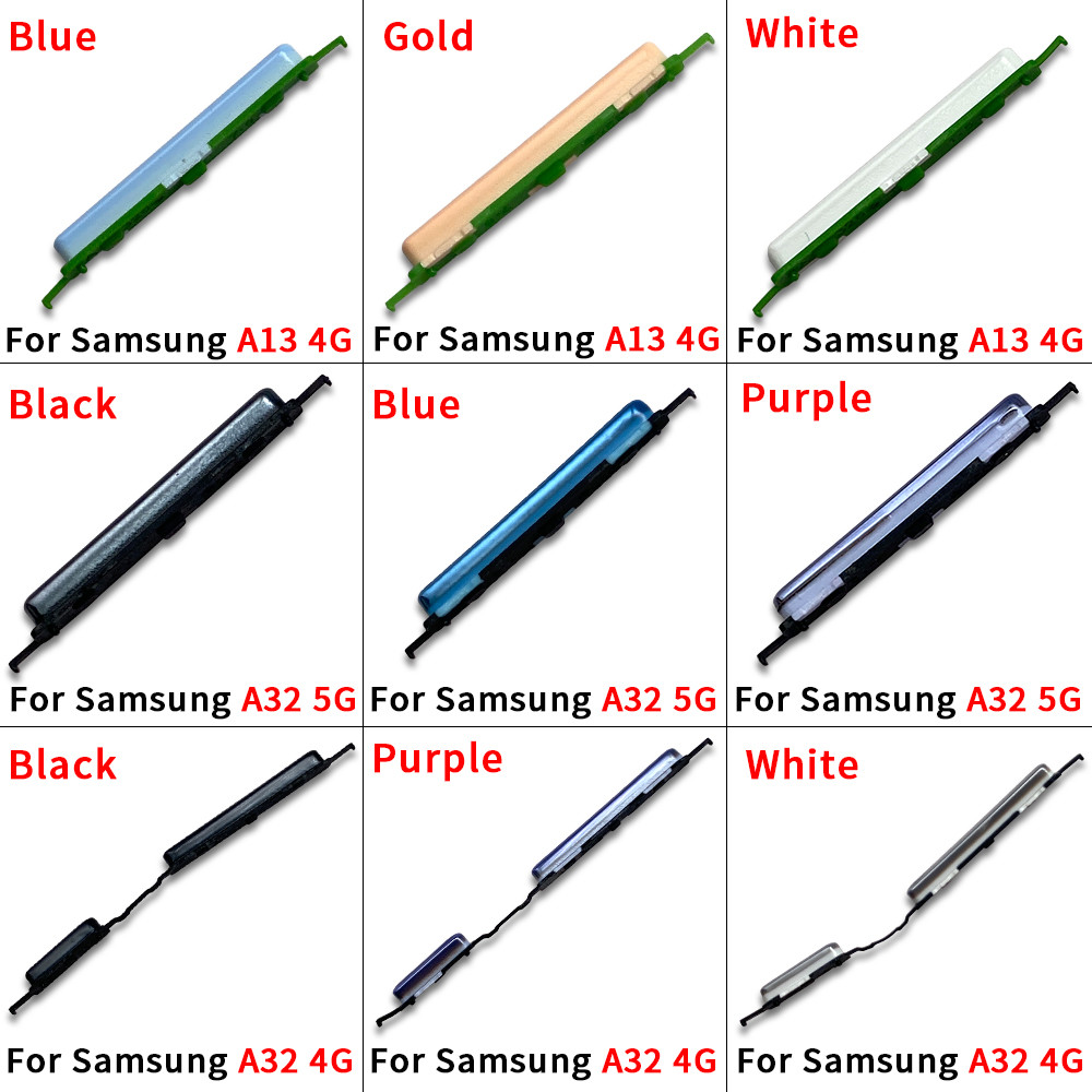 สวิตช์ปุ่มปรับระดับเสียงไฟสําหรับ Samsung A13 4G A23 5G A22 5G A32 4G 5G เปิดปริมาณปิดปุ่มด้านข้างคีย์