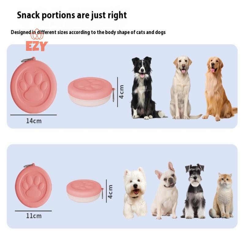 EZY 1 ชิ้นสัตว์เลี้ยงชามเดินทางสัตว์เลี้ยงกลางแจ้งแบบพกพาสุนัขชามอาหารกล่องขนมมัลติฟังก์ชั่สุนัขและชามกลางแจ้งให้อาหารน้ําใหม่ - รูปที่ 4