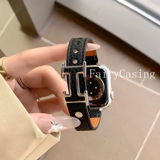 สายหนังลายลิ้นจี่ สําหรับ Apple Watch ขนาด 42/46 มม. 44/45 มม. 41/40/49 มม. รองรับ Series 2, 10/9/8/7/6