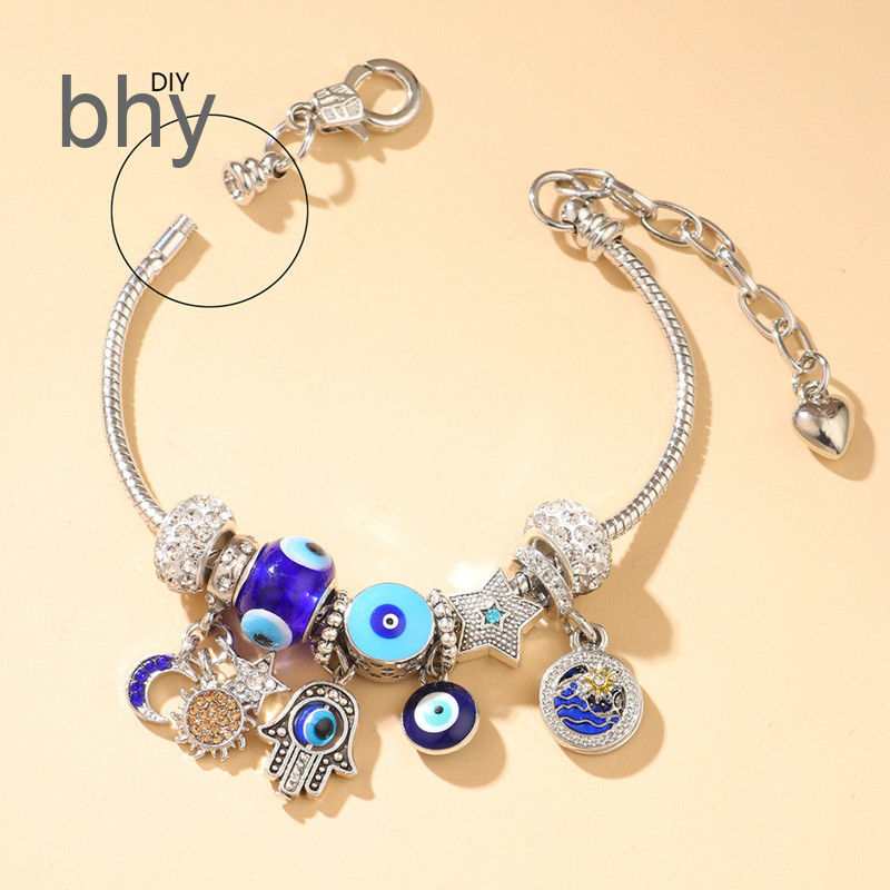 สร้อยข้อมือ.Blue Devil Eye Glass Star แบบแฟชั่นใหม่