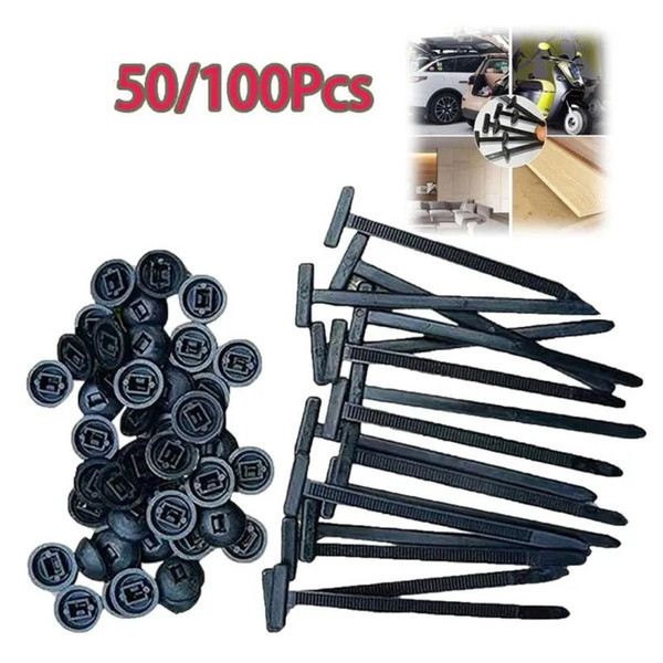 สายรัดเคเบิลไนลอน ไนลอน Universal Cable Tie Buckle, สวมใส่ทนทาน , น้ําหนักเบาปรับสายพลาสติกแบบพกพา 50/100 ชิ้น