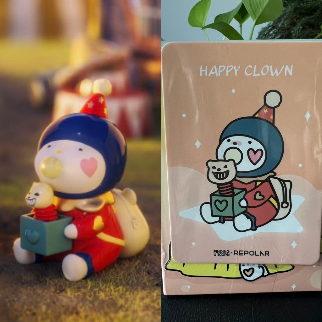 Repolar ( Happy Clown) Finding Unicorn x Repolarเช็คการ์ดอย่างเดียว ไม่ได้แกะถุง #Art Toy
