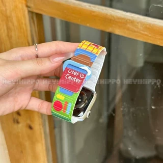 สายซิลิโคนลายน่ารักเหมาะสําหรับ iWatch 49/46/45/44/42/41/40/38mm สายแม่เหล็กเหมาะสําหรับสมาร์ทวอทช์ 10/9/8/7/6/5/SE/4/3/2/1