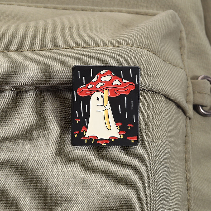 เข็มกลัดและป้ายกระเป๋าเป้น่ารักแบบเคลือบ Pin Ghost พร้อมลวดลายเห็ด ของขวัญที่เพื่อนๆจะชอบ - รูปที่ 7