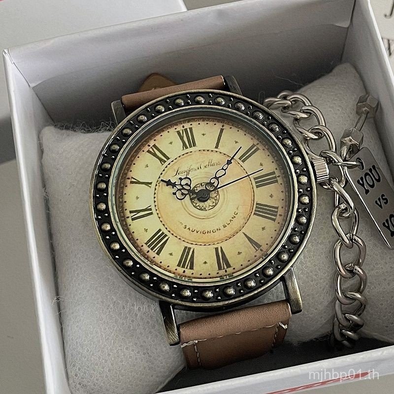 ยุโรปอเมริกันอังกฤษสไตล์ฮ่องกงนาฬิกาผู้ชายผู้หญิงนักเรียนซอกระดับไฮเอนด์ย้อนยุคโรมันตัวเลขตัวชี้นาฬิ