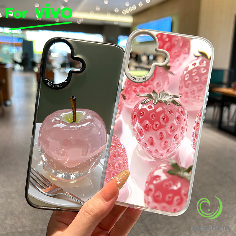 สำหรับ Vivo เคส Y200 Y20 Y20s Y12s Y12A แอปเปิ้ลสีชมพู Y17 Y12 Y15 Y11 Y12i Y15A โทรศัพท์วิโว่ V40 V40PRO Y18 Y18s