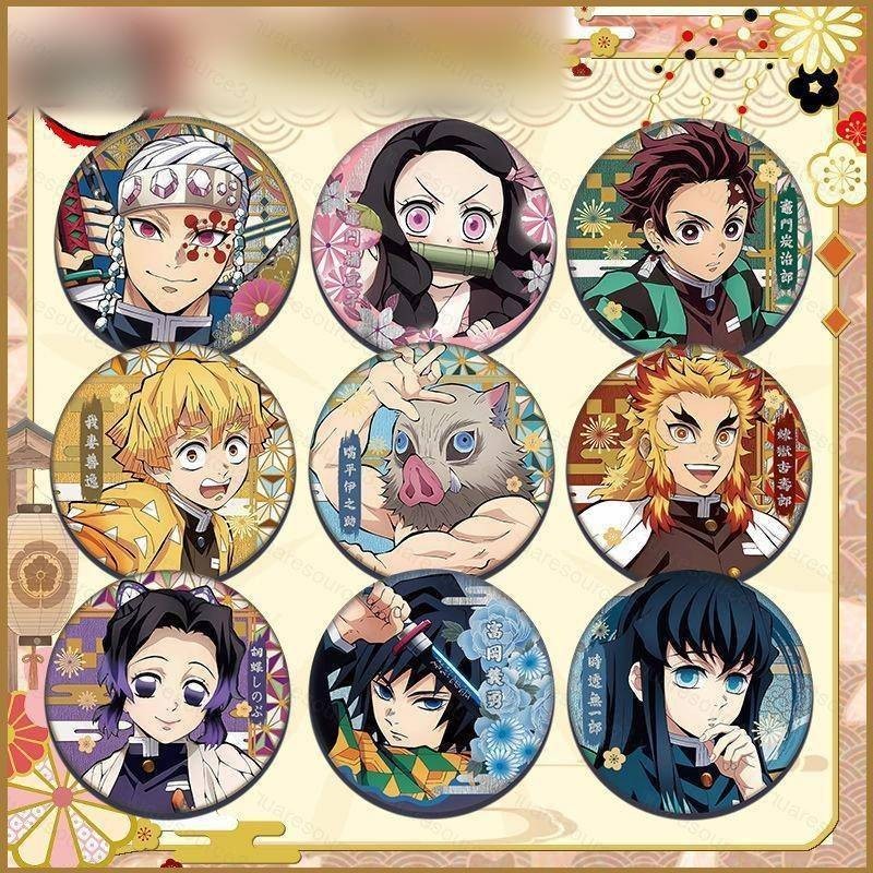 Sq3 Demon Slayer Kamado Tanjirou Kamado Nezuko Agatsuma Zenitsu Hashibira Inosuke Kochou Shinobu น้ํามันปรุงอาหาร badge