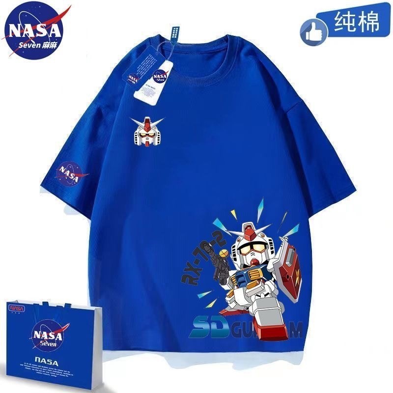 พร้อมส่ง เสื้อยืดแขนสั้น ผ้าฝ้ายแท้ พิมพ์ลายการ์ตูนกันดั้ม Mecha Warrior Dare แฟชั่นฤดูร้อน สําหรับเด็กผู้ชาย