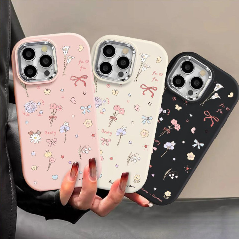 เคสโทรศัพท์ 15promax ที่ใช้งานได้iphone12/13caseiphone14plusกรอบกล้องโลหะโบว์โค้งพิเศษเหมาะสําหรับip