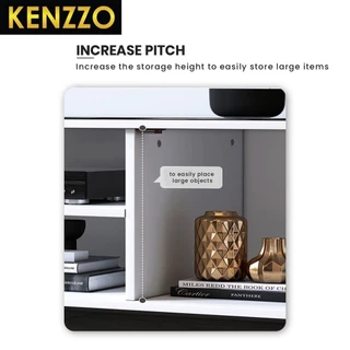 พร้อมส่ง KENZZO: ชั้นวางทีวี ตู้วางทีวี ขนาด 5 ฟุต/ 6 ฟุต สไตล์ Minimal เรียบหรู จัดเก็บของได้จุใจ Kimberly TV Cabinet