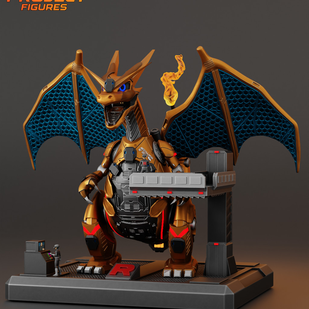 Pokémon Pokémon Mecha Charizard 3D Printing Figure Model GK White Model 78XI