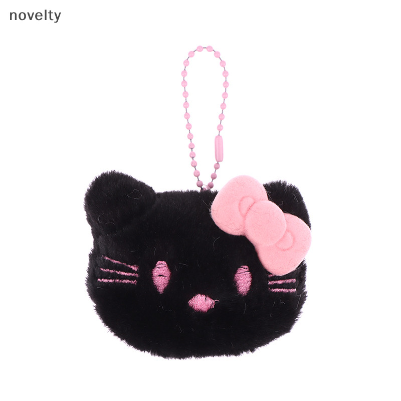 Nly Kawaii Squeak Bowknot Hello Kitty จี้ตุ๊กตาการ์ตูน Sanrio Cat ตุ๊กตาตุ๊กตาพวงกุญแจรถกระเป๋าเป้สะพายหลังกระเป๋าตกแต่งของขวัญ N