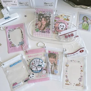 Ins Badge Bag พวงกุญแจ 3 นิ้ว Photocard Holder Toploader Bag Doll Storage Bag