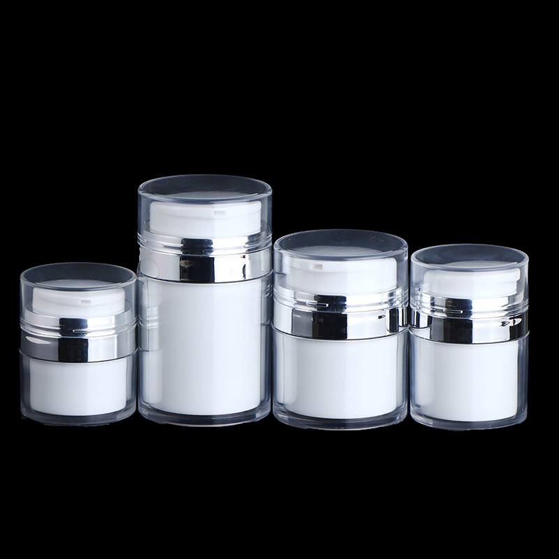 Fengjue 15/30/50/100ml Airless ปั๊ม Jar อะคริลิคที่ว่างเปล่าครีมขวดรีฟิลเครื่องสําอางใช้งานง่ายคอนเทนเนอร์แบบพกพาแต่งหน้าเครื่องมือ TH