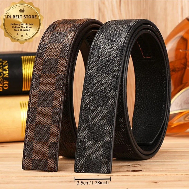 POLO เข็มขัดอัตโนมัติ ความกว้าง 3.5 ซม. เข็มขัดหัวไม่มีเข็มขัดแฟชั่นแบรนด์เข็มขัด