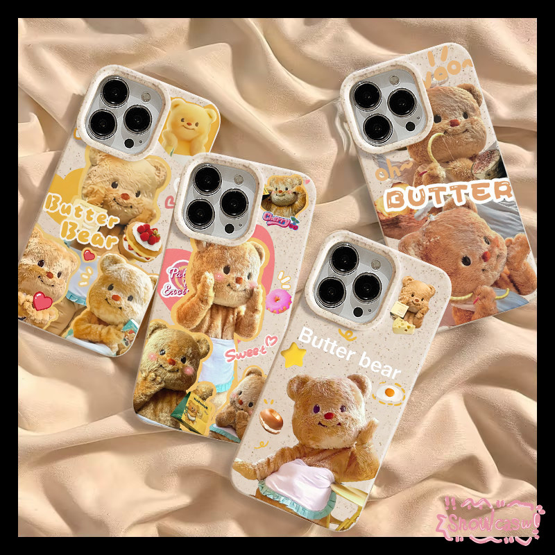 หวานน่ารักเนยหมีนุ่ม เคสIPhone 16 11 15 Pro Max 7Plus 13 14 12 Pro Max XR 16 14 15 6s 8 7 6 Plus X XS MAX SE 2020