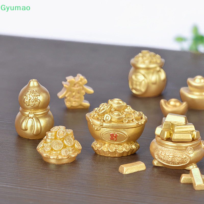 [Gyu] Feng Shui มงคล Fa Cai ต้นไม้เงินทอง Ingot กระเป๋า Lucky Fortune เทศกาลฤดูใบไม้ผลิ Mascot เดสก์ท็อปเครื่องประดับรถบ้าน Decor Craft TH