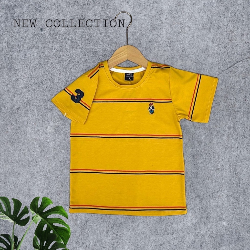 เสื้อลายสกรีนปักหมีเล็ก คอกลม ผ้าเด้ง นุ่ม ไม่หด ไม่ย้วย ดูดีมาก