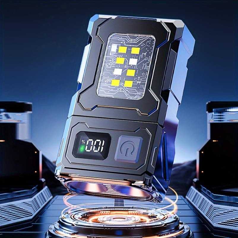 ไฟพวงกุญแจแม่เหล็กหมุนได้ ยูเอสบี ชาร์จซังไฟฉาย สุด ๆ สว่าง หมวกคลิปไฟสําหรับตั้งแคมป์ตกปลาฉุกเฉิน - รูปที่ 6