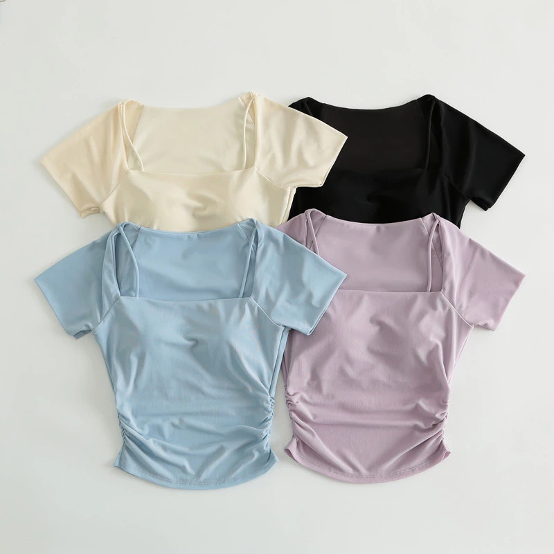 MAGGIEYOGA เสื้อครอปท็อปแขนสั้น ผ้าตาข่าย thumbnail 6