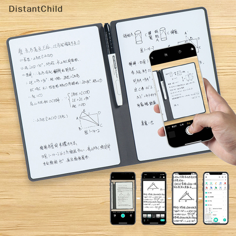 Dsth A5 สมุดบันทึกไวท์บอร์ดแบบใช้ซ้ําได้พร้อมปากกาไวท์บอร์ดฟรีผ้าห่างไกลวางแผนรายสัปดาห์สมุดบันทึกแบบพกพา DSS