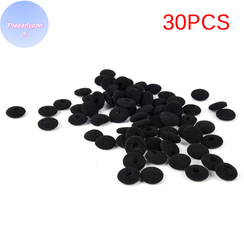 Earlypond 30PCS สีดําโฟมฟองน้ําหู Pad เอียร์บัดหมวกสําหรับหูฟังฝาครอบ TH