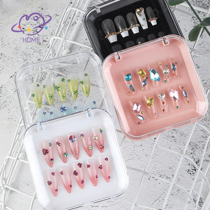 [อาจโฮม] กล่องบรรจุภัณฑ์พลาสติกใสประณีตเล็บเสริมการจัดเก็บเครื่องประดับสร้อยคอแสดงกล่องของขวัญ {ไทย}