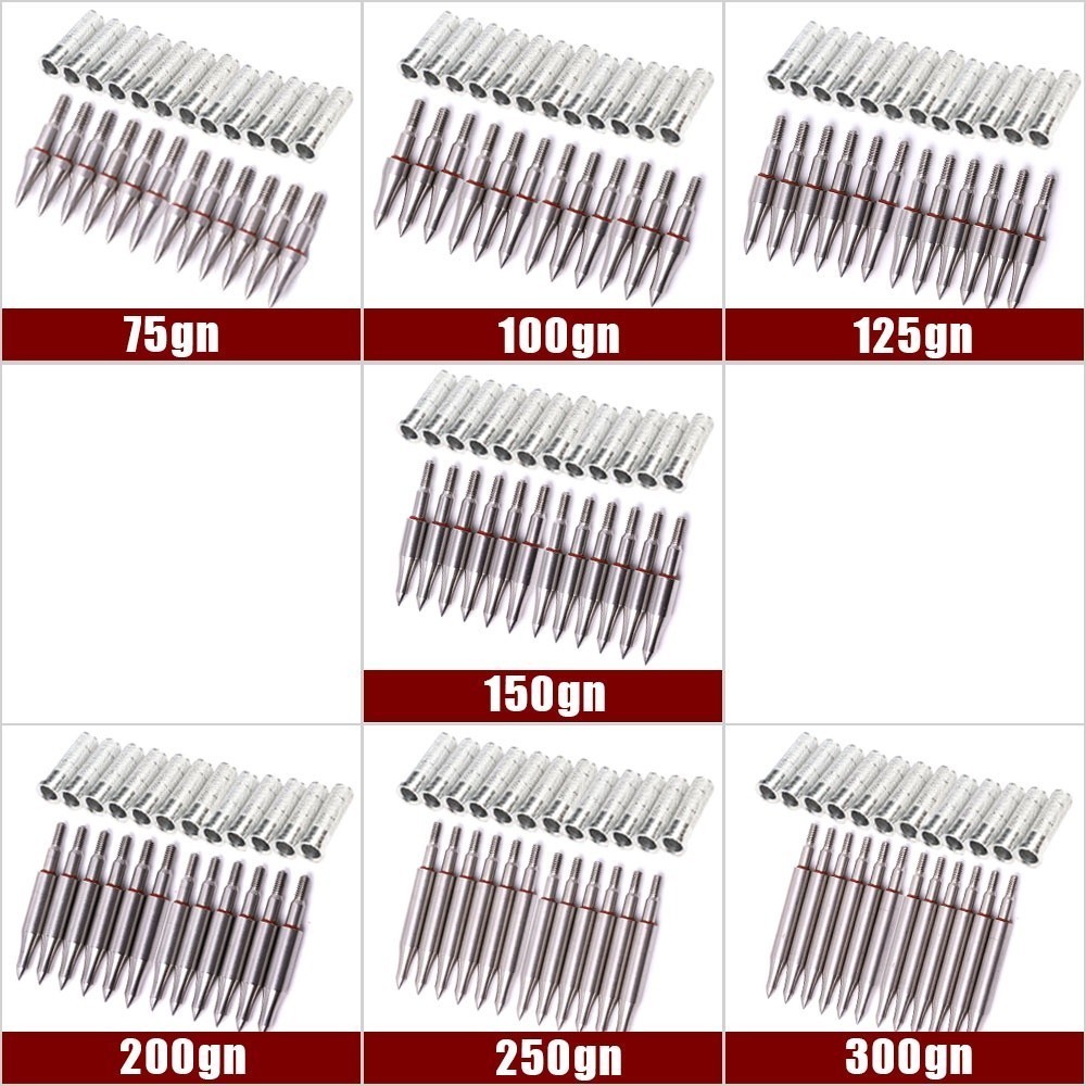 6pcsdiy 75GN 100 125 150 200 250 300 Grain สแตนเลส POINT + อลูมิเนียมแทรกสําหรับ ID 6.2 มม.เพลา