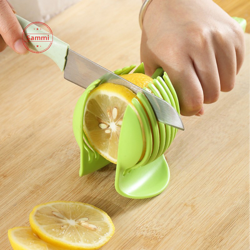 Sammi Kitchen Gadgets Handy ชั้นวางหัวหอมพลาสติกมันฝรั่งเครื่องตัดมะเขือเทศผักผลไม้เครื่องตัดปลอดภัยเครื่องมือทําอาหารอุปกรณ์เสริม TH