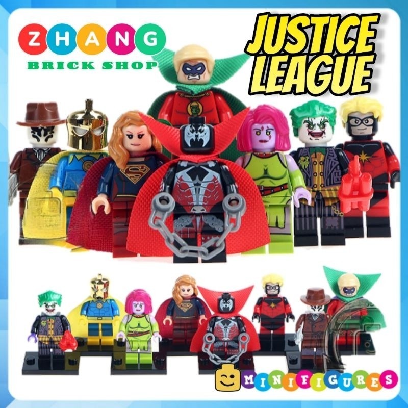 ของเล่นปริศนารวม Joker - Spawn - Dr. Fate - Rorscach - Super Girl - ตะเกียงสีเขียว - Blink Minifigur