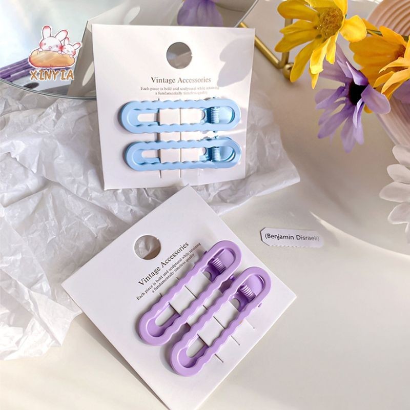 Wongingingr-candy Colored Hair Clip 2 ชิ้นชุดเดิมกว้างขอบ Bangs Clip Wavy Duckbill ClipsXINYIA.TH - รูปที่ 6