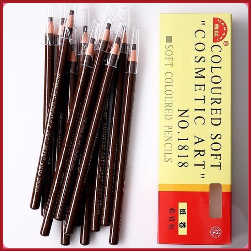 ดินสอเขียนคิ้วเชือก โหล เขียนคิ้วกันน้ำ(12 แท่ง)