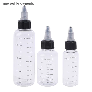 Newwellknownepic 30ml-250ml พลาสติก PET Liquid ความจุขวดหยดหมึกสีภาชนะ TH